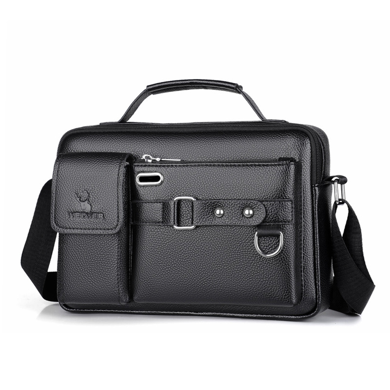 Leather Work Handbags - Brand Men Shoulder Bag Pu Leather