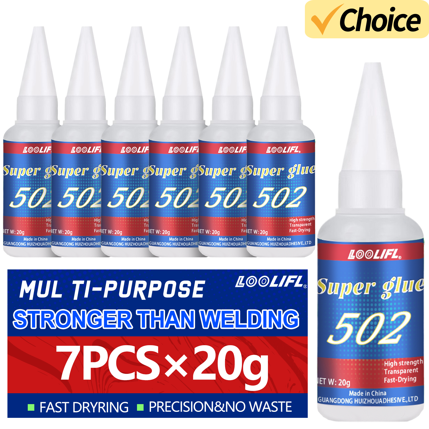 Leatherwork Tools - LOOLIFL 1-7pcs 502 Super Glue Instant