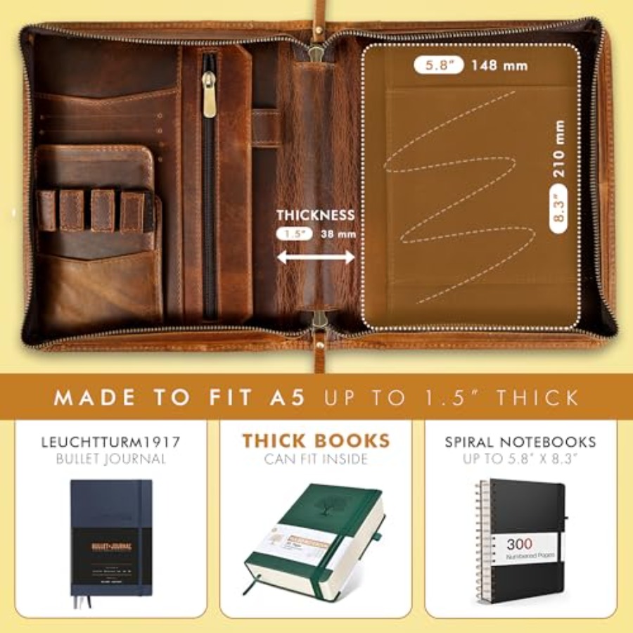 Leather A5 Portfolio Padfolio  - Leather Work Folio avis et prix