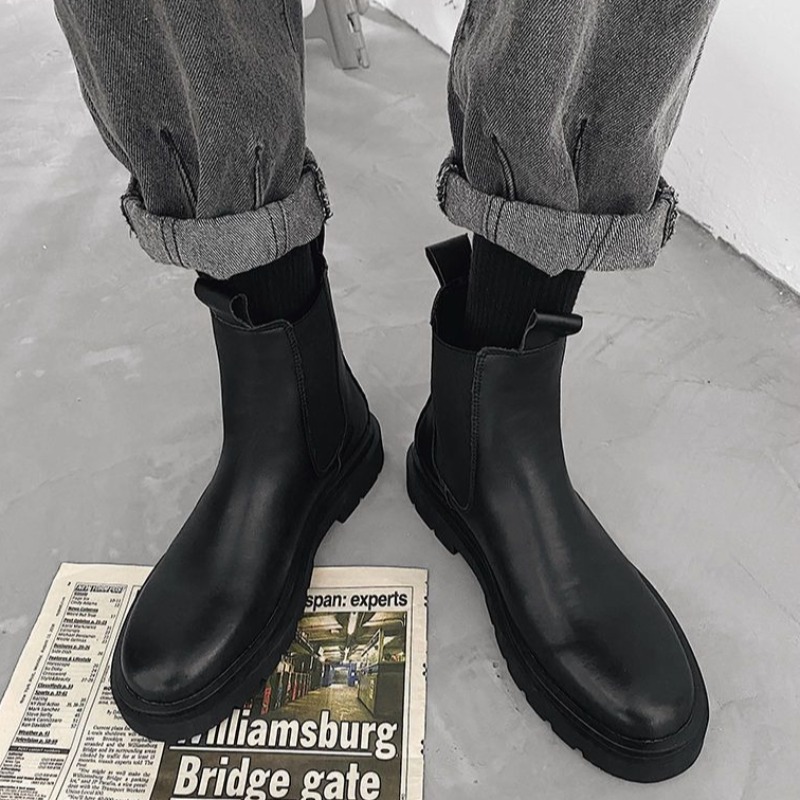 British 2025 Men Leather Boots - Leather Work Fabric avis et prix