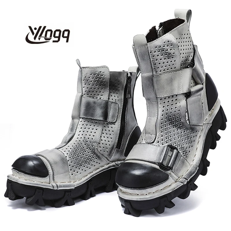 Men's Genuine Leather Motorcyc - Leather Work Fabric avis et prix