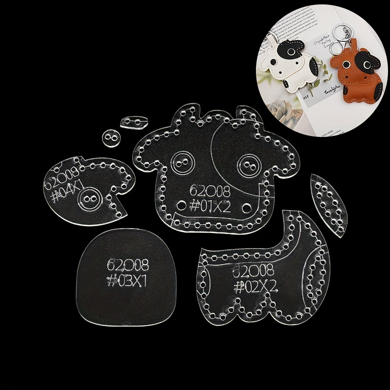 7pcs/set Cute Cartoon Cow Acry - Leatherwork Tools avis et prix