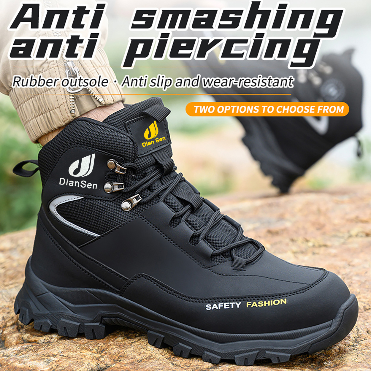 Mens Work Shoes Steel Toe Boot - Leather Work Fabric avis et prix