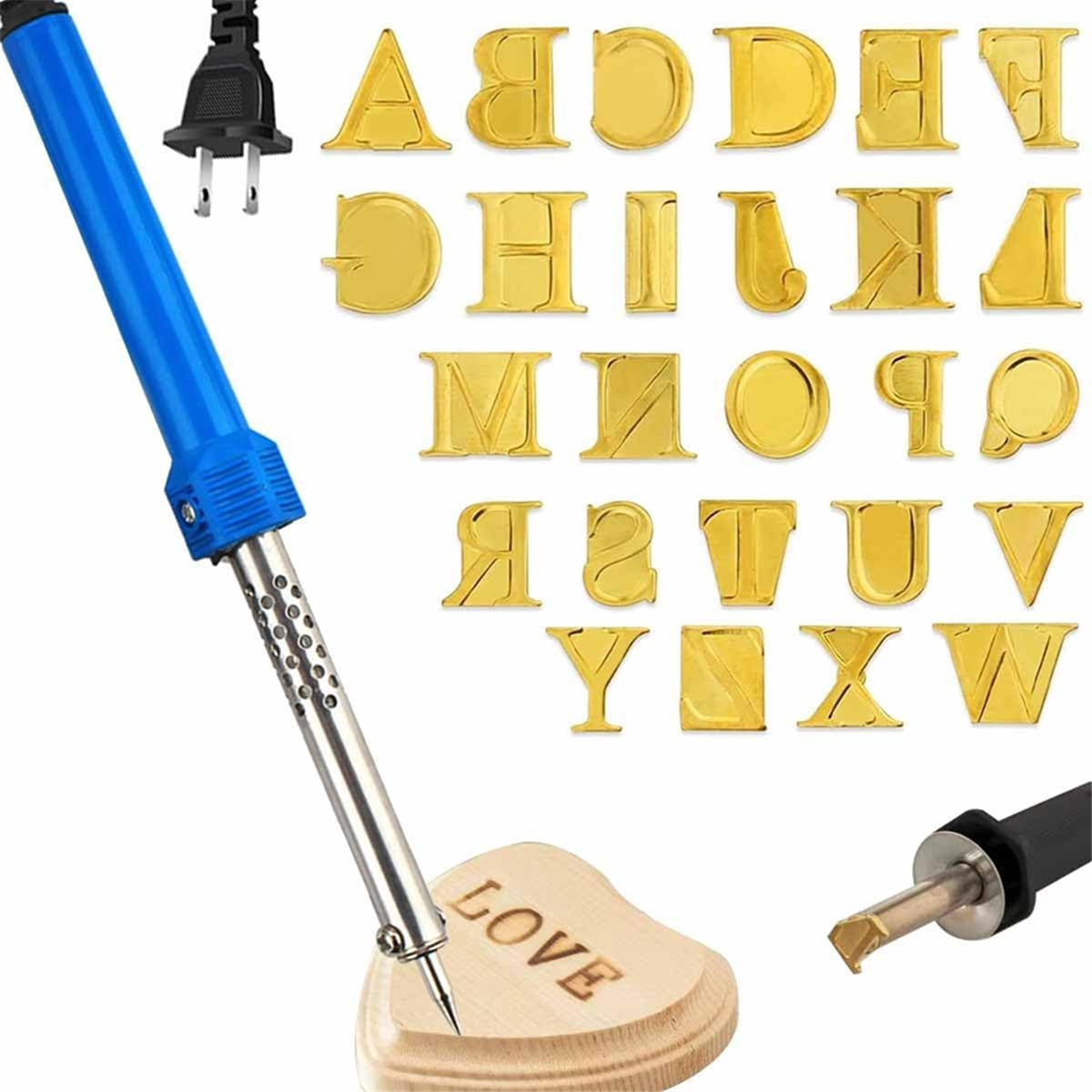 New Wood Burner with Letters S - Leather Stamp Set avis et prix
