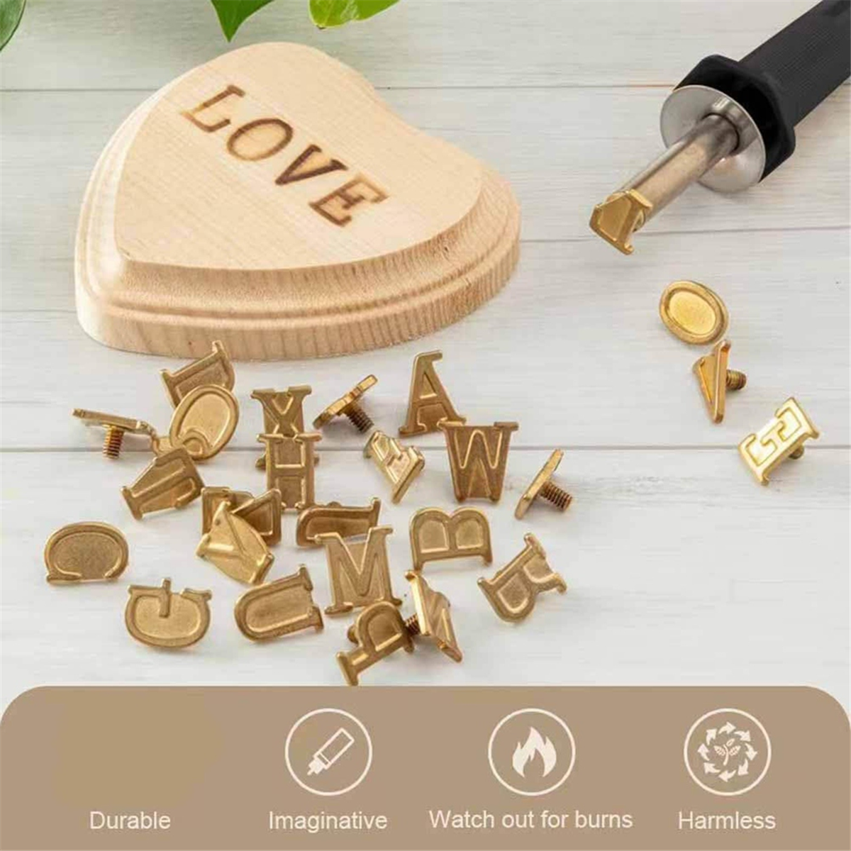 New Wood Burner with Letters S - Leather Stamp Set avis et prix