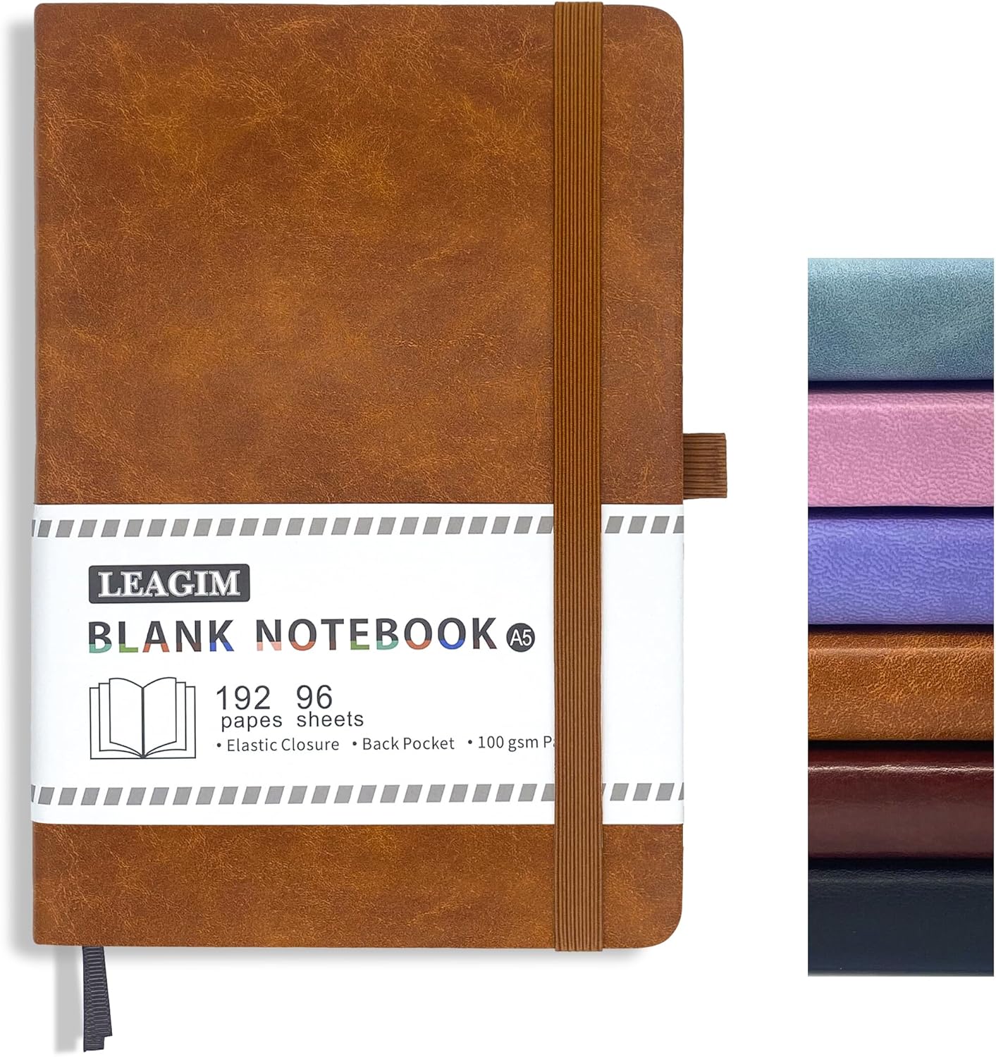 A5 Blank Journal Notebook, 192 - Leatherwork Images avis et prix