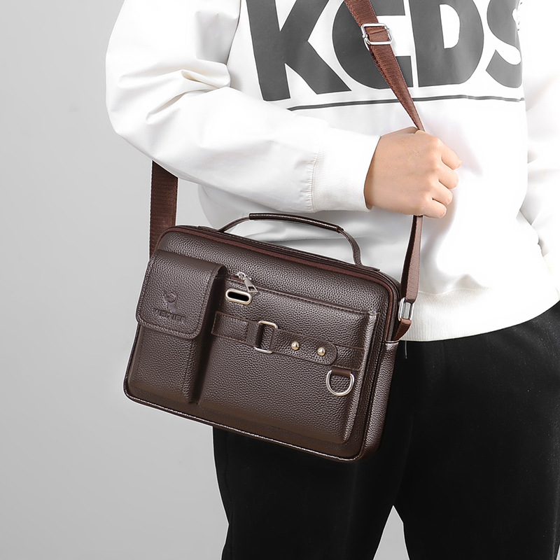 Brand Men Shoulder Bag Pu Leat - Leather Work Handbags avis et prix