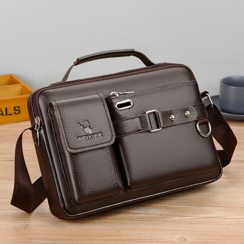 Brand Men Shoulder Bag Pu Leat - Leather Work Handbags avis et prix