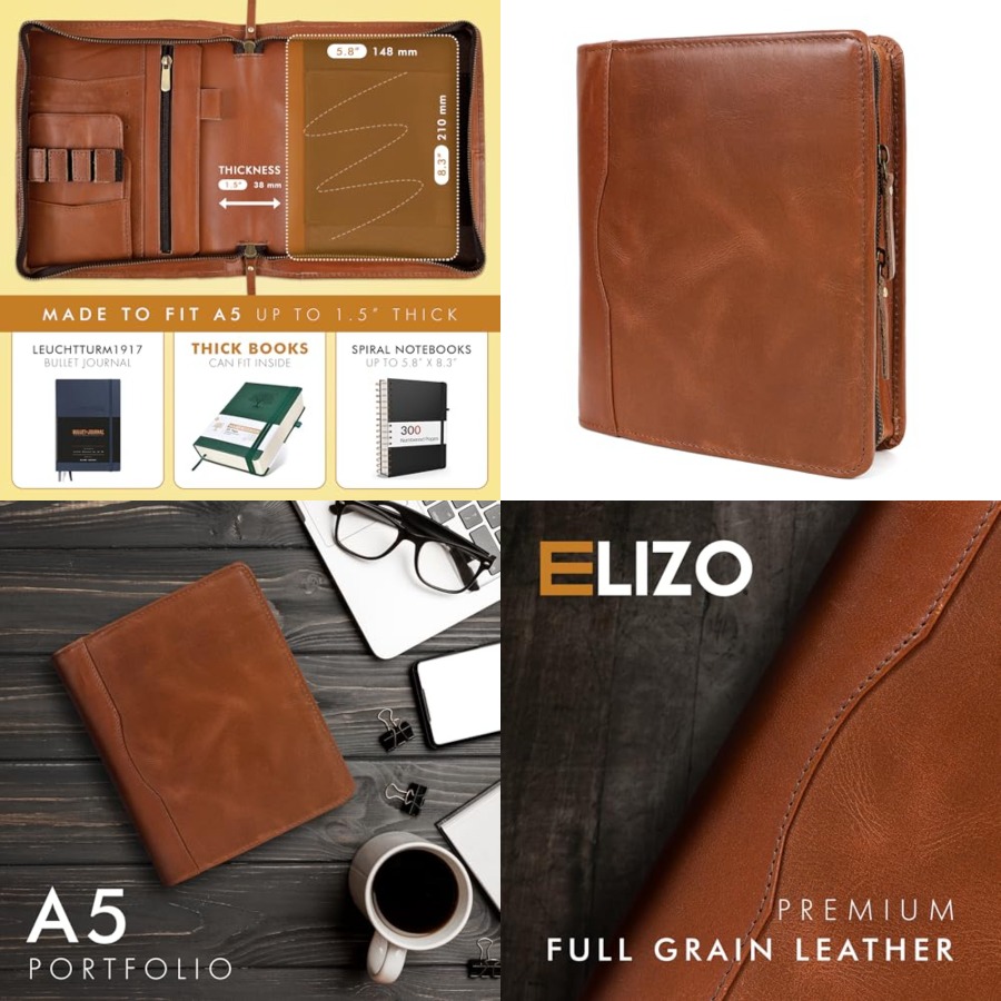 Leather A5 Portfolio Padfolio  - Leather Work Folio avis et prix