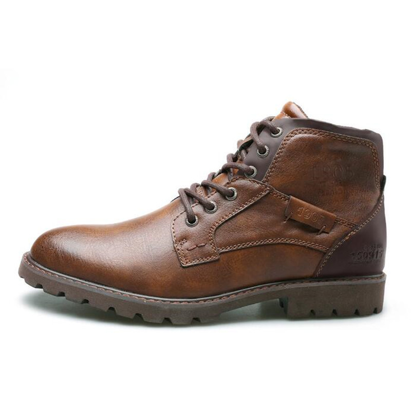 Leather Men Ankle Boots Plus S - Leather Work Fabric avis et prix
