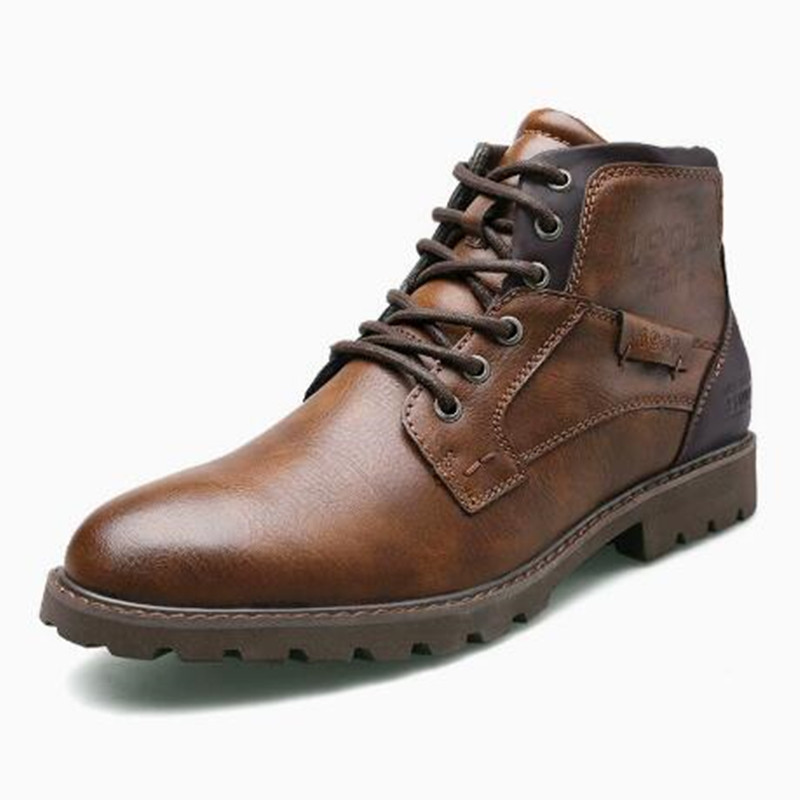 Leather Men Ankle Boots Plus S - Leather Work Fabric avis et prix