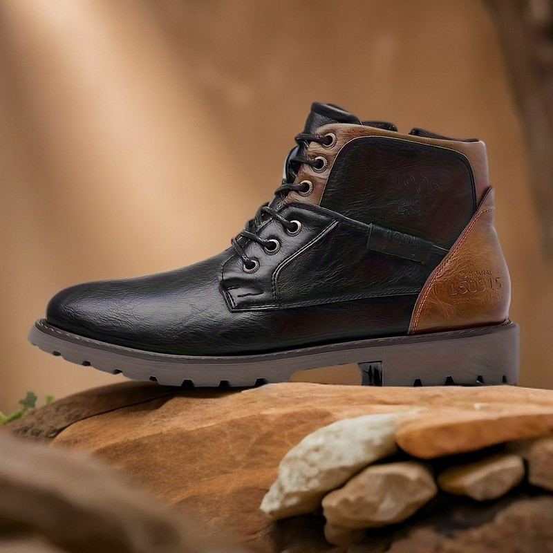 Leather Men Ankle Boots Plus S - Leather Work Fabric avis et prix