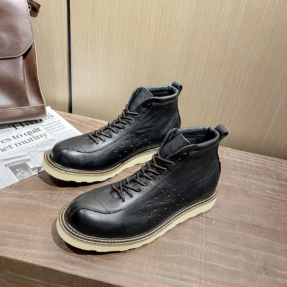 Men's Genuine Leather Hollow O - Leather Work Western avis et prix