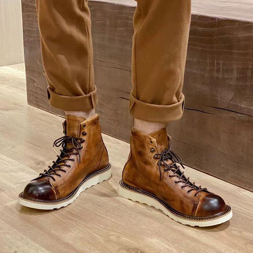 Men's Genuine Leather Hollow O - Leather Work Western avis et prix