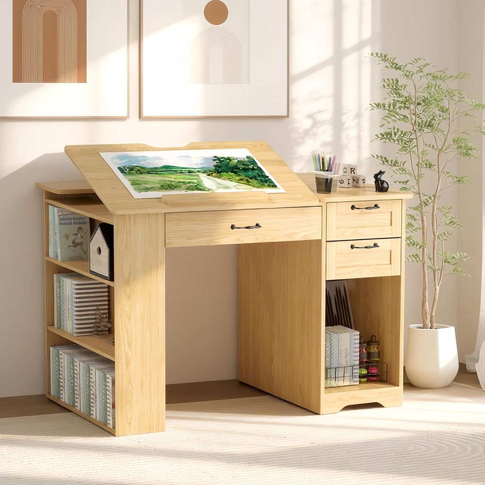 Adjustable Art Desk with Stora - Leatherwork Art avis et prix