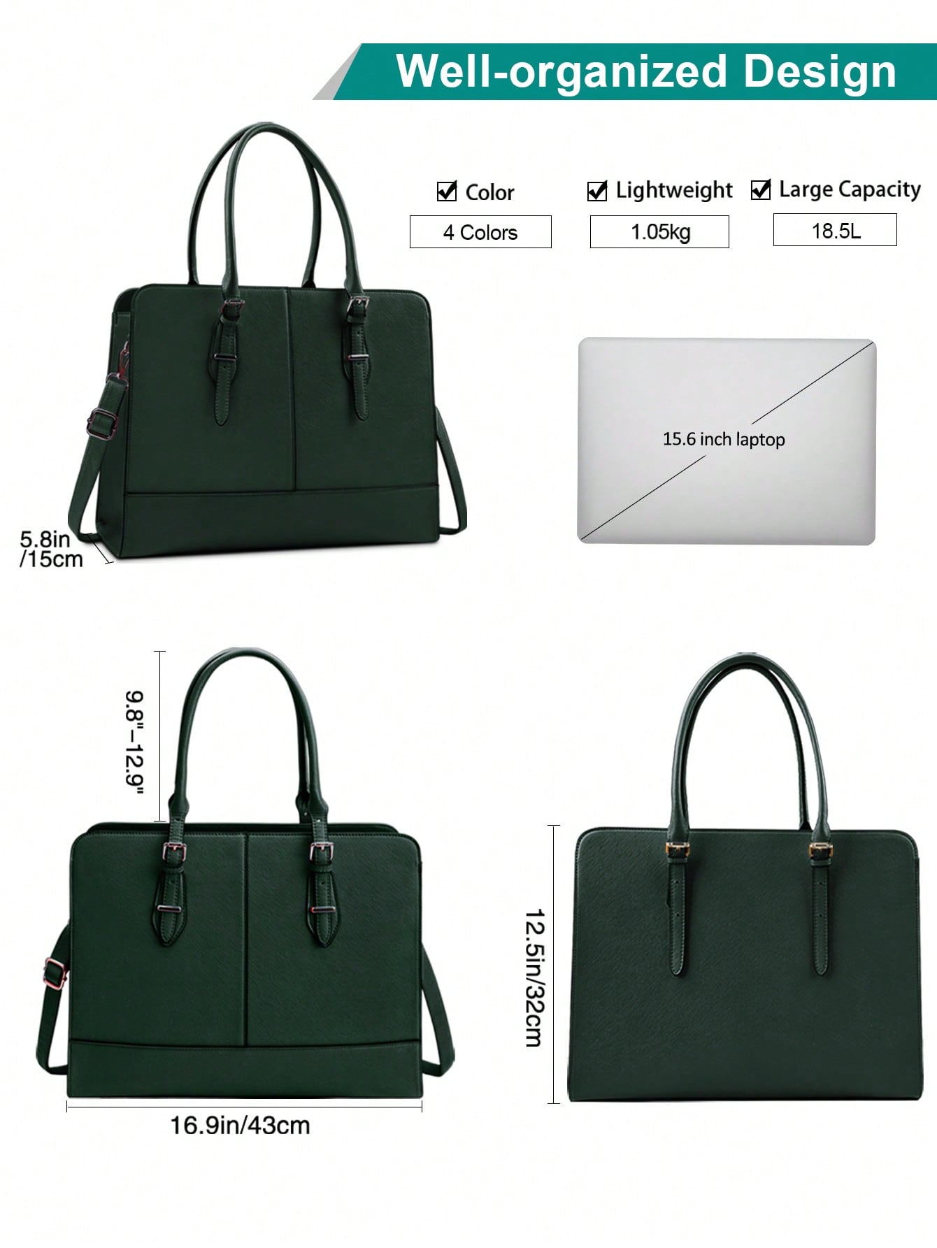15.6 Inch Leather Laptop Tote  - Leather Work Handbags avis et prix