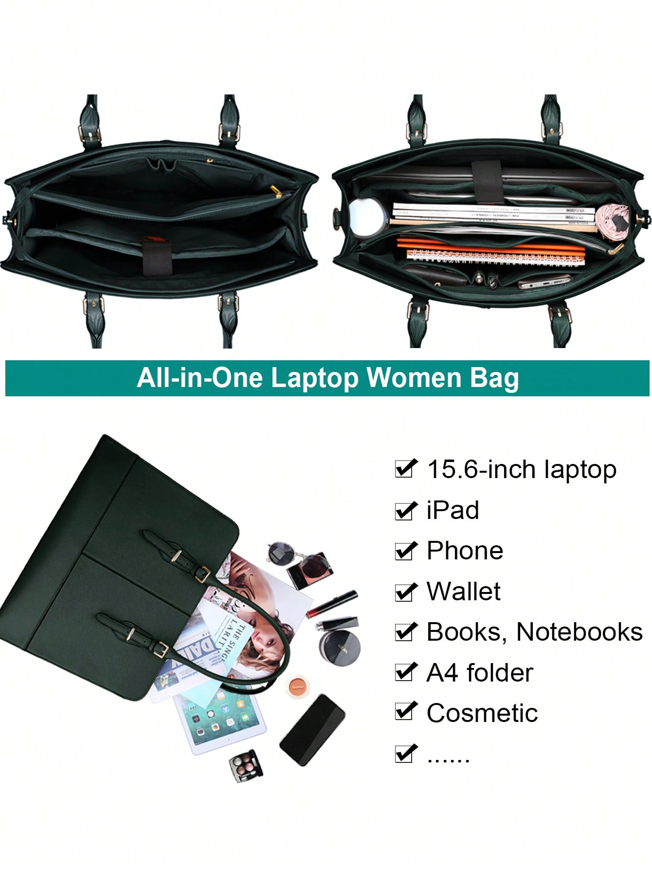 15.6 Inch Leather Laptop Tote  - Leather Work Handbags avis et prix
