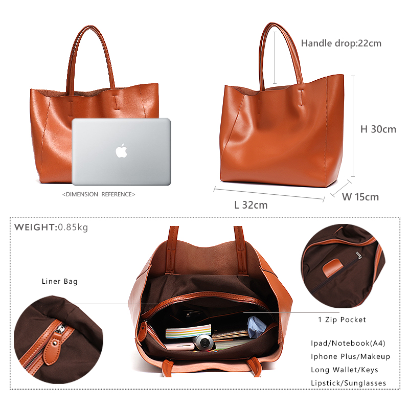 Minimalist Big Tote Bag Women  - Leather Work Handbags avis et prix
