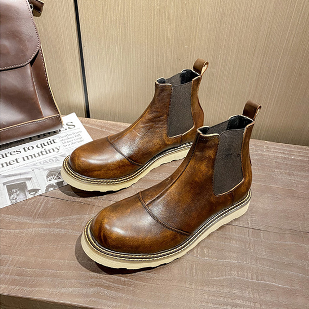 Retro Men's Genuine Leather Ch - Leather Work Western avis et prix
