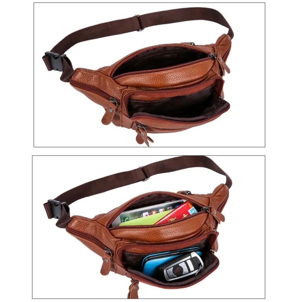 Zipper PU Leather Men's Waist  - Leatherwork Wallet avis et prix