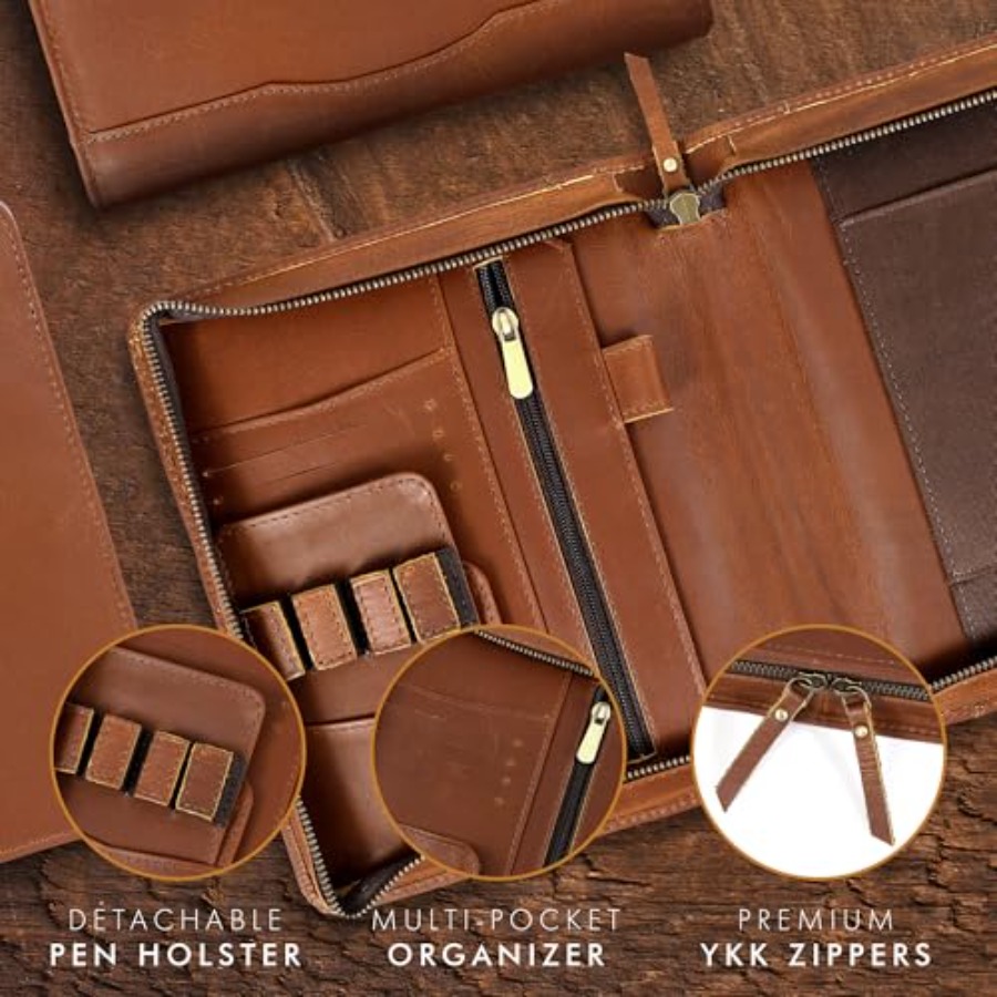 Leather A5 Portfolio Padfolio  - Leather Work Folio avis et prix