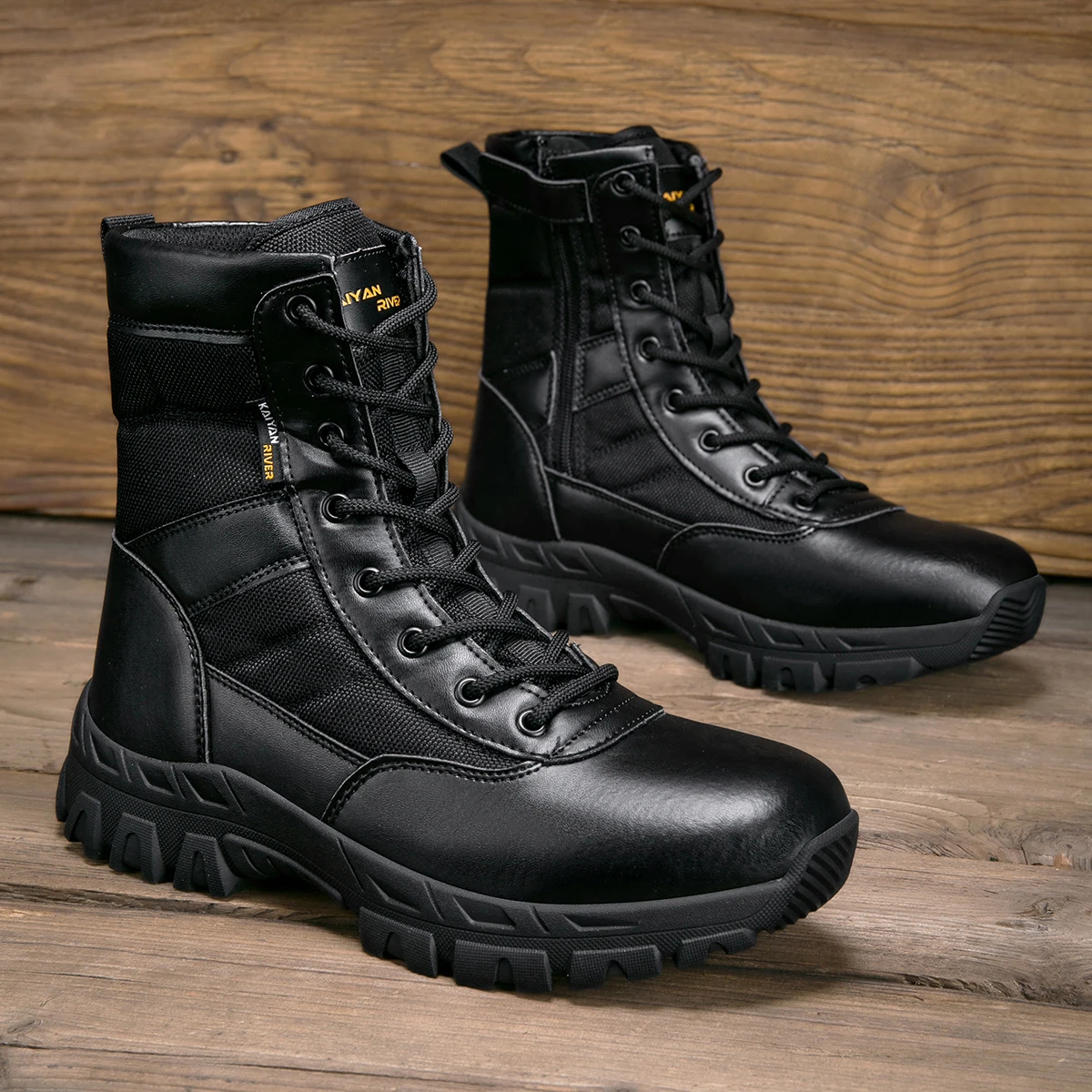 Men's Outdoor Hiking Shoes Hig - Leather Work Fabric avis et prix