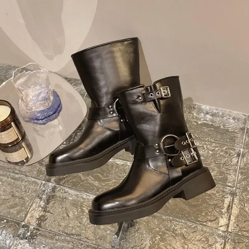 Women's Ankle Boots Autumn Wor - Leather Work Western avis et prix
