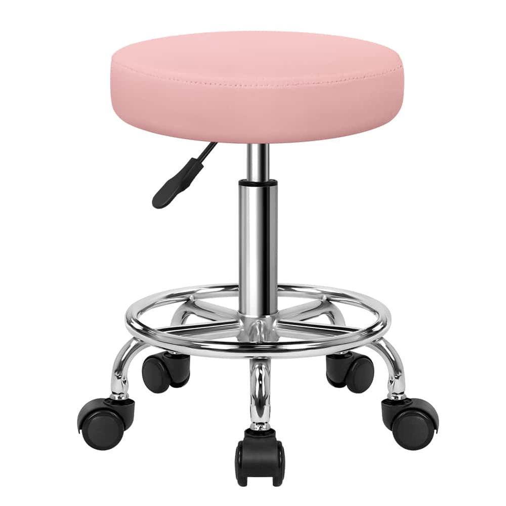 PU Leather Round Rolling Stool - Leatherwork Tattoo avis et prix