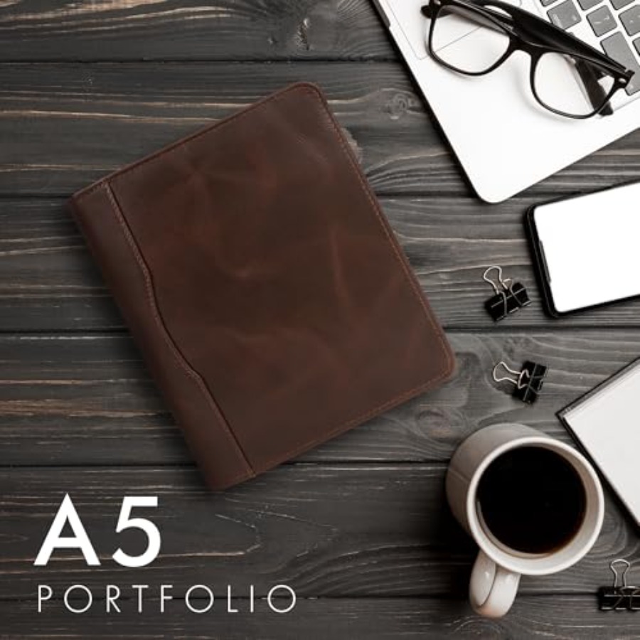 Leather A5 Portfolio Padfolio  - Leather Work Folio avis et prix
