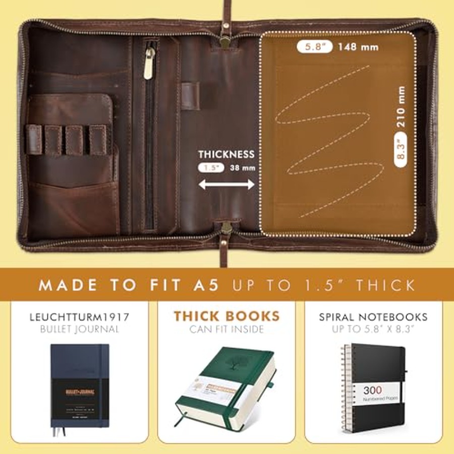 Leather A5 Portfolio Padfolio  - Leather Work Folio avis et prix