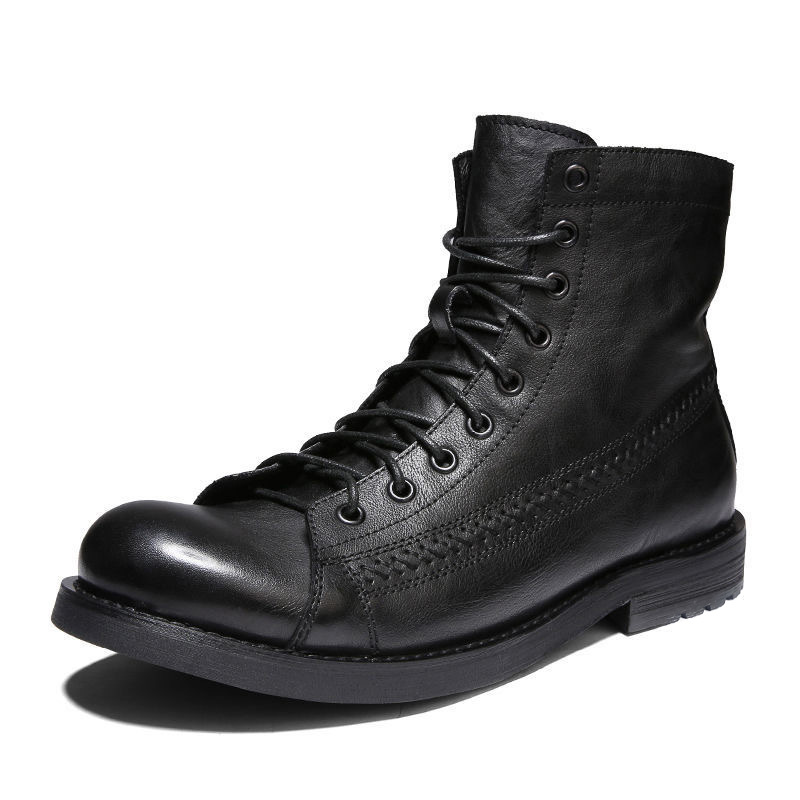 Mens Ankle Boots Classic Handm - Leather Work Fabric avis et prix