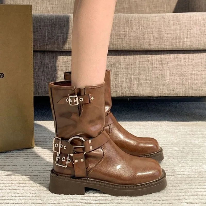 Women's Ankle Boots Autumn Wor - Leather Work Western avis et prix