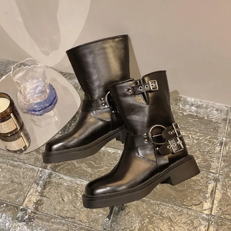 Women's Ankle Boots Autumn Wor - Leather Work Western avis et prix