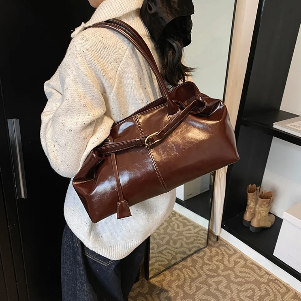 Winter Oil PU Leather Hobo Han - Leather Work Handbags avis et prix