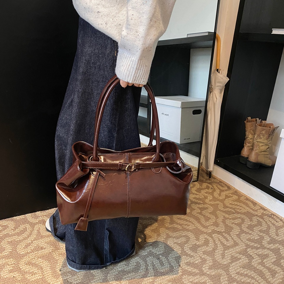 Winter Oil PU Leather Hobo Han - Leather Work Handbags avis et prix