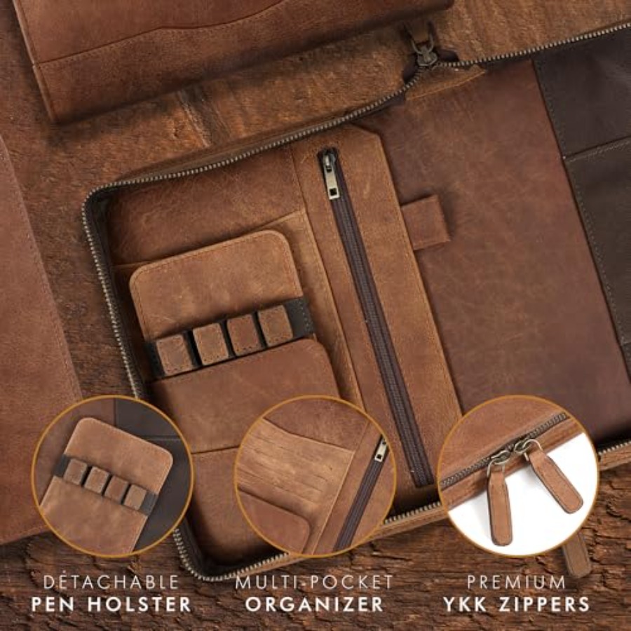 Leather A5 Portfolio Padfolio  - Leather Work Folio avis et prix