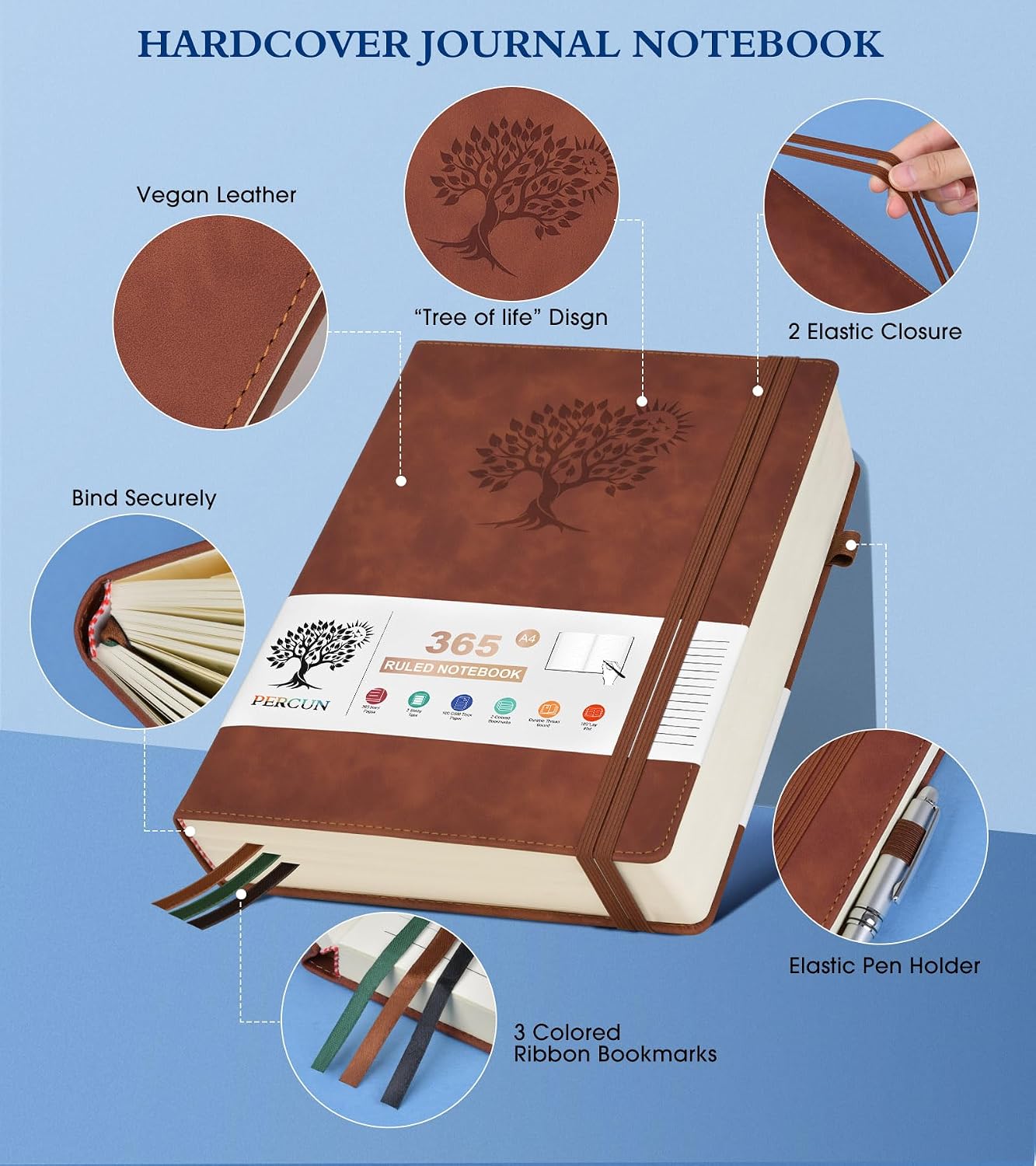 A4 Lined Journal Notebook, 365 - Leatherwork Images avis et prix