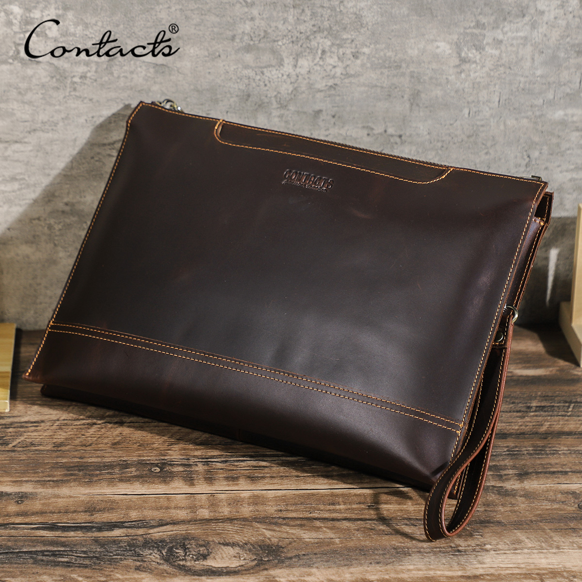 CONTACT'S Genuine Leather Lapt - Leather Work Folio avis et prix
