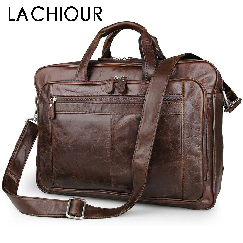 LACHIOUR Genuine Leather Men B - Leather Work Handbags avis et prix